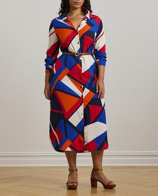 Imagen 0 de Vestido midi talla grande estampado