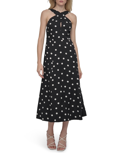 Imagen 0 de Vestido de lunares y cuello halter