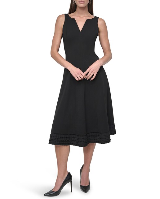 Imagen 0 de Vestido de cuello de pico sin mangas