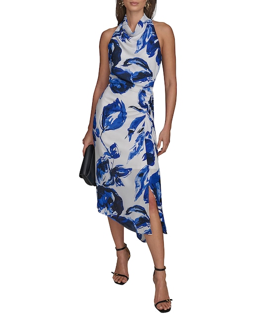 Imagen 0 de Vestido de estampado floral y cuello halter