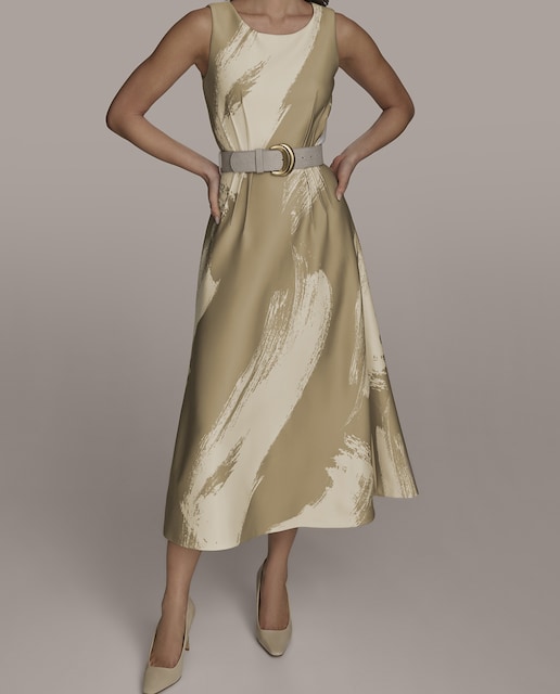 Imagen 0 de Vestido de estampado bicolor sin mangas