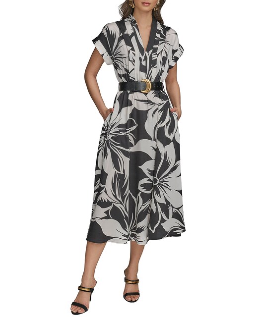 Imagen 0 de Vestido de estampado floral con manga corta