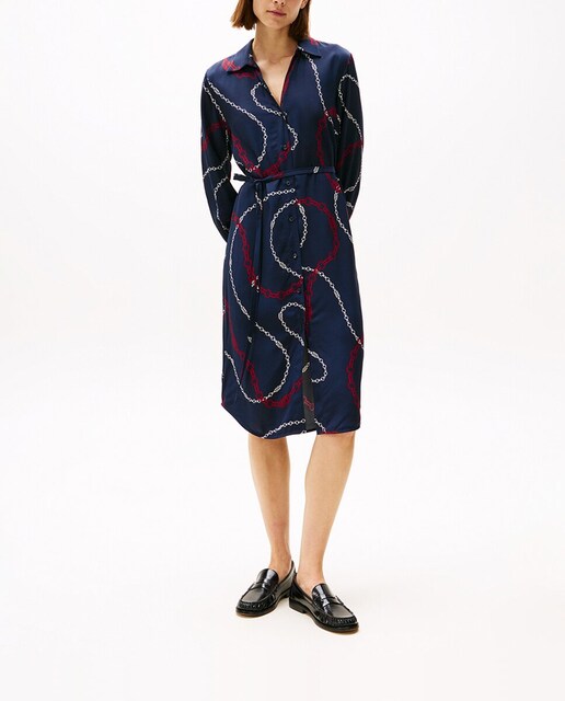 Imagen 0 de Vestido midi fluido de manga larga