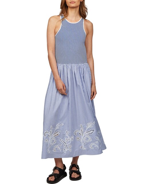 Imagen 0 de Vestido midi sin mangas y bordados Anglaise