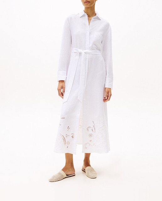 Imagen 0 de Vestido midi de manga larga y bordados Anglaise