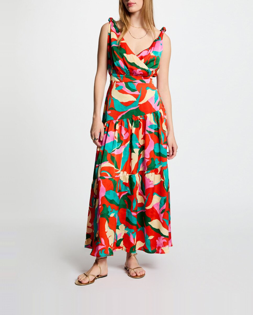 Imagen 0 de Vestido largo recto estampado
