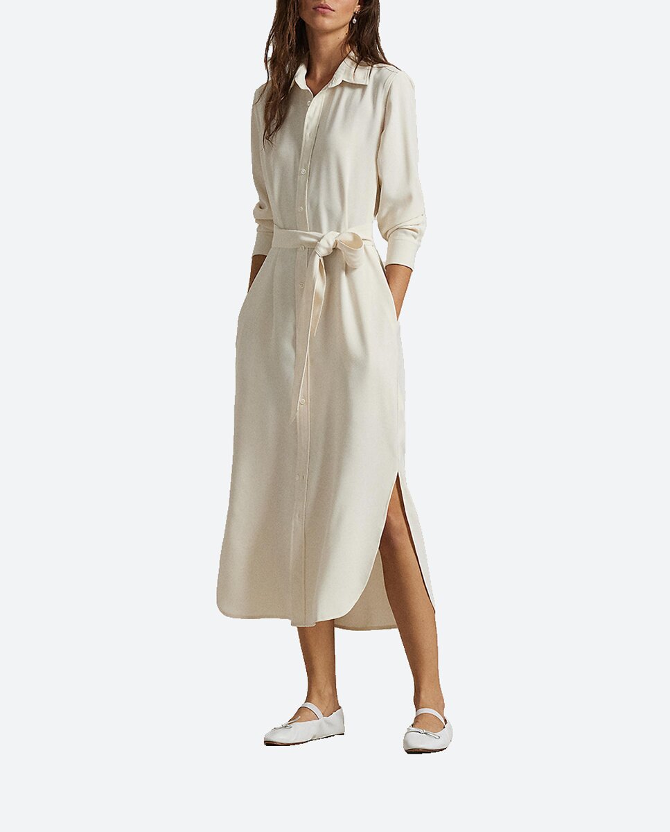 Imagen 0 de Vestido camisero midi con manga larga