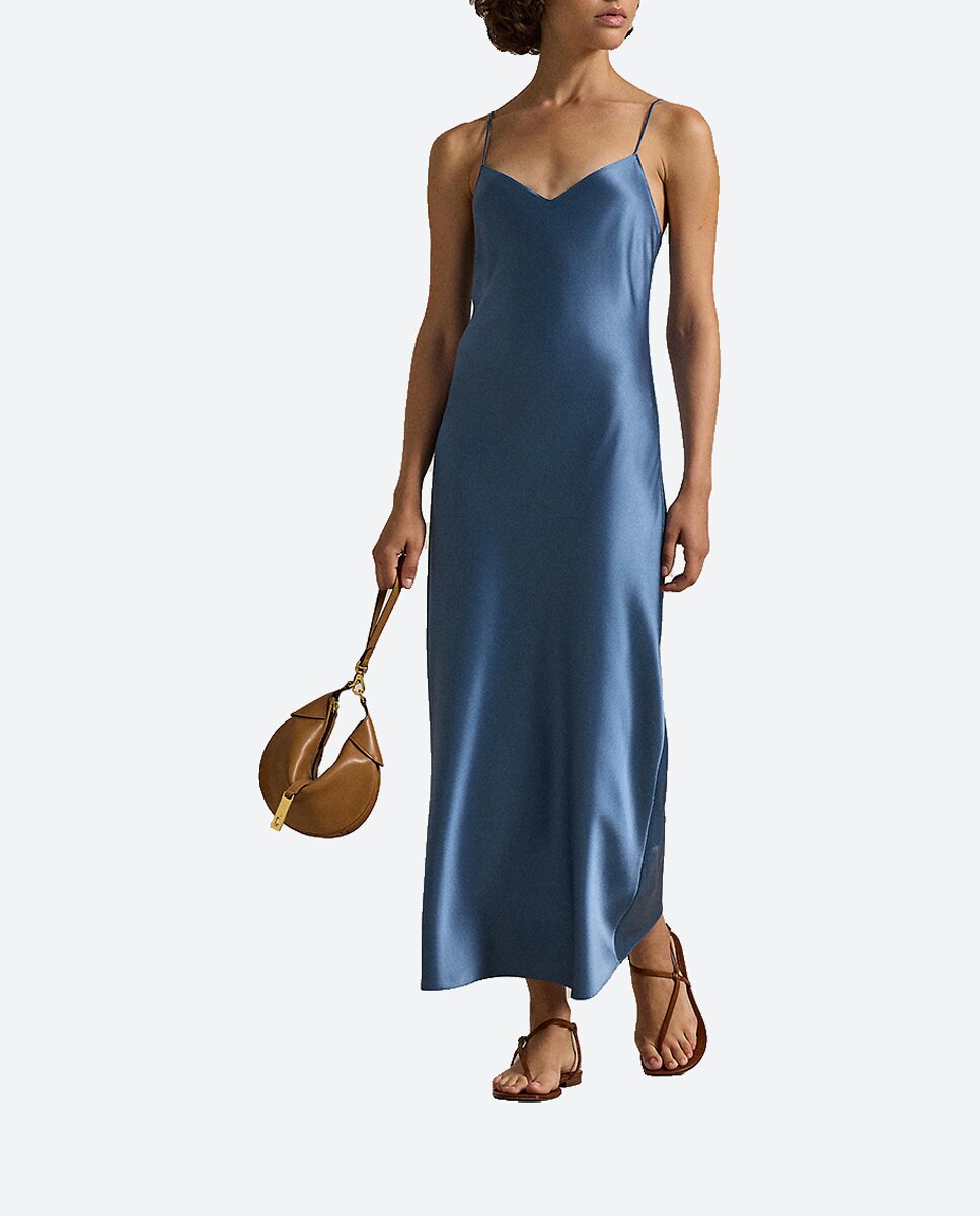 Imagen 0 de Vestido lencero midi de tirantes