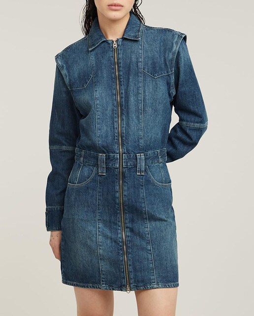 Imagen 0 de Vestido denim Biker de mujer