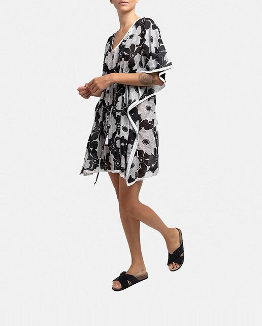 Imagen 0 de Caftán de algodón Oceans Diary con estampado floral