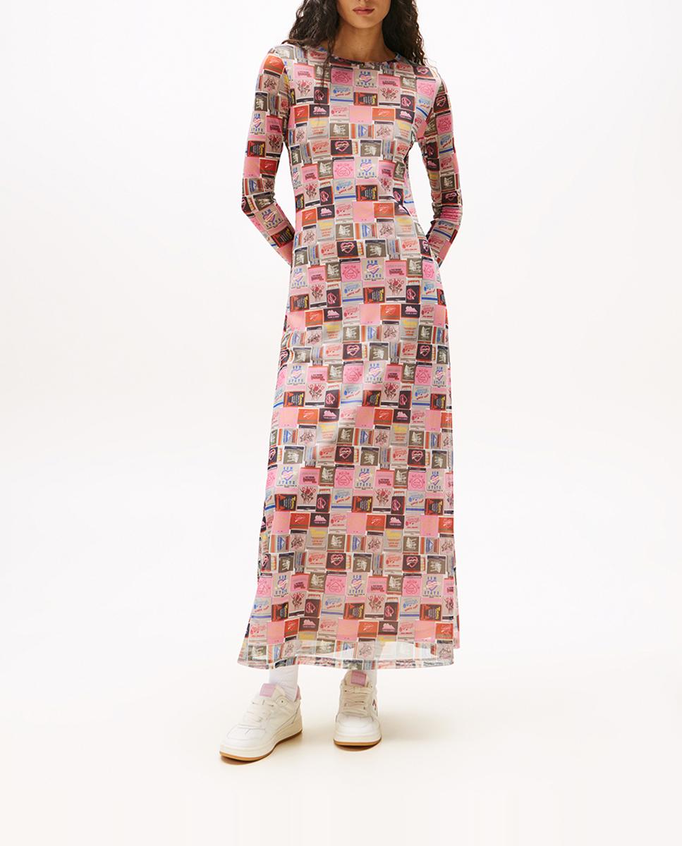 Imagen 0 de Vestido mesh de mujer con corte midi