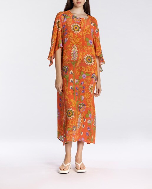 Imagen 0 de Caftán de mujer con estampado floral-cachemires