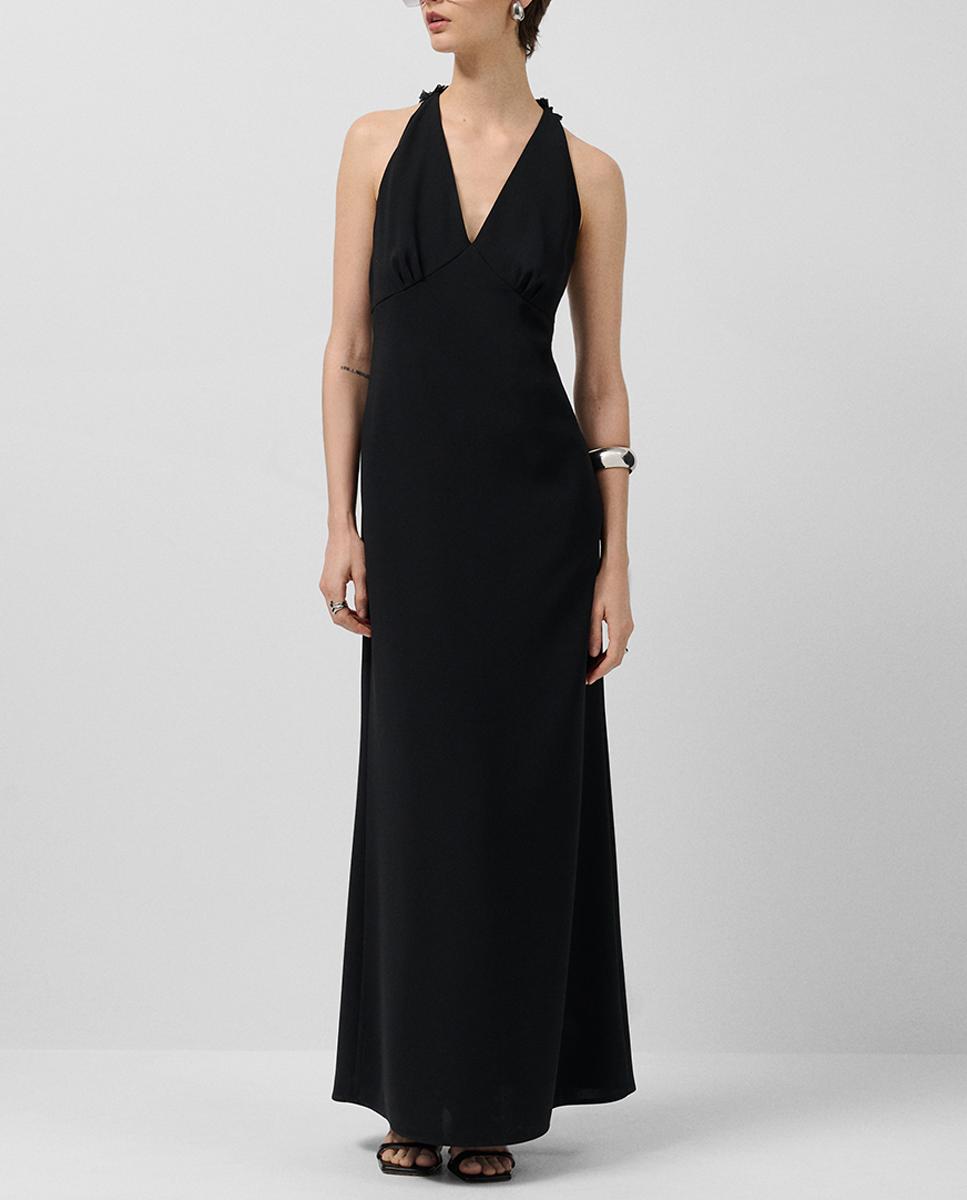 Imagen 0 de Vestido escote halter crepé