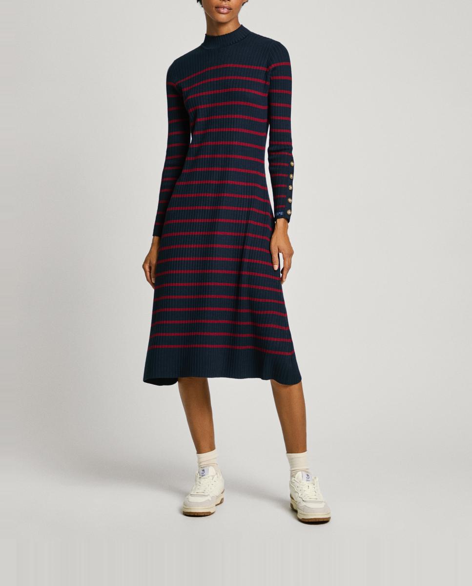 Imagen 0 de Vestido de mujer midi cuello alto