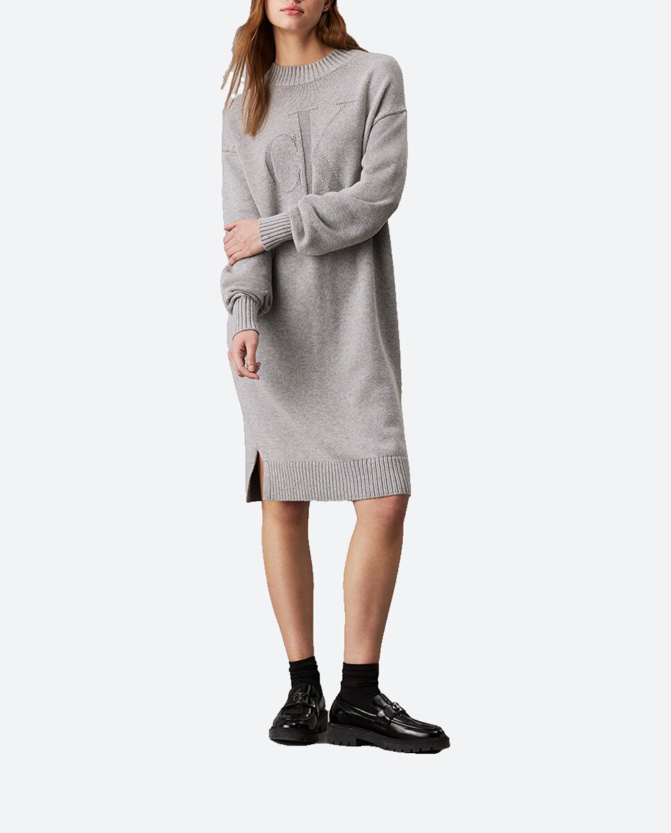 Imagen 0 de Vestido largo canalé con cuello polo