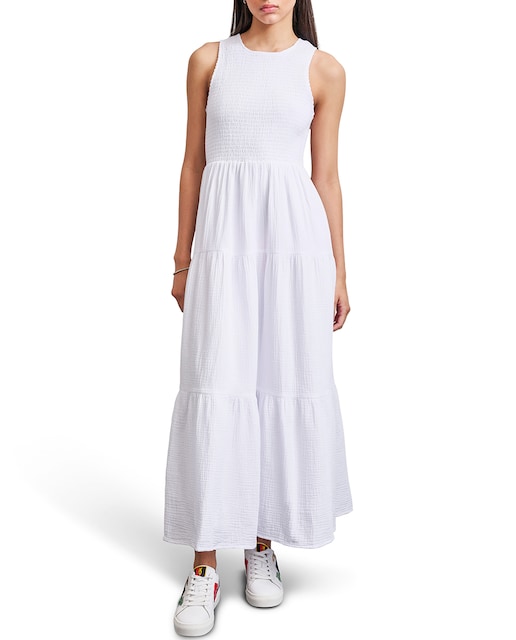 Imagen 0 de Vestido largo con cuellos redondo y sin mangas