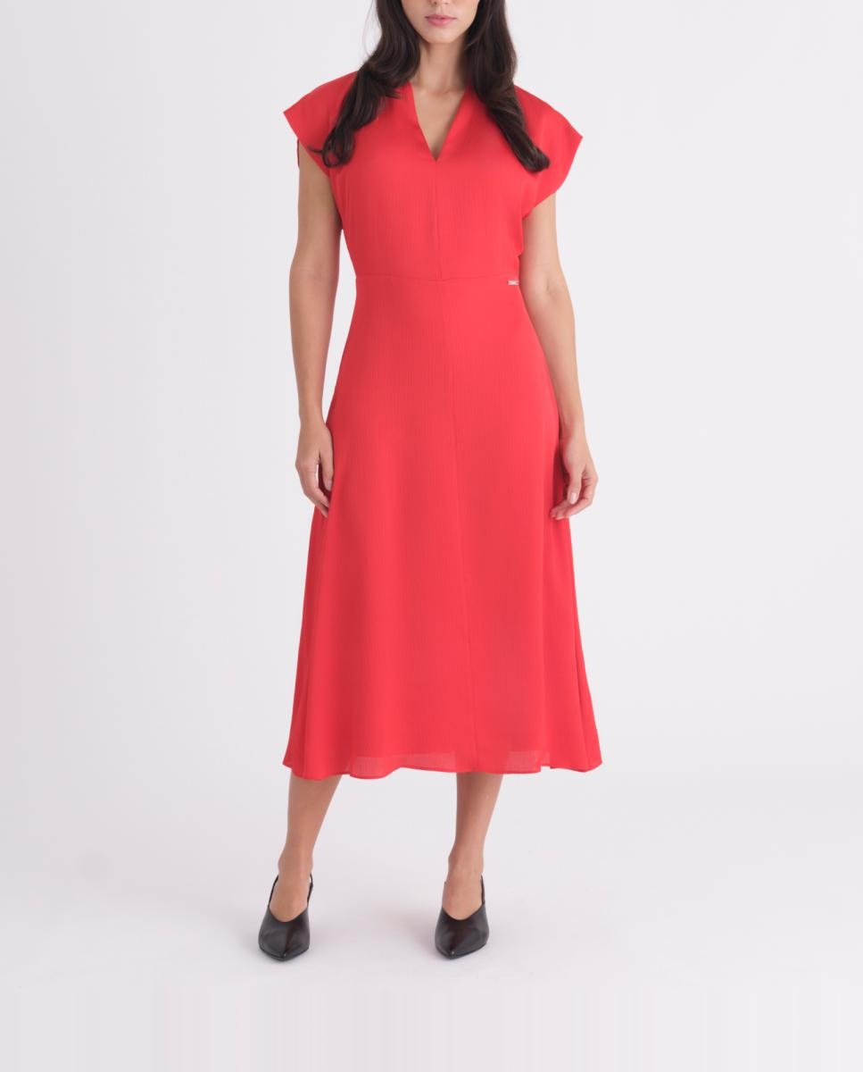 Imagen 0 de Vestido satinado de manga corta