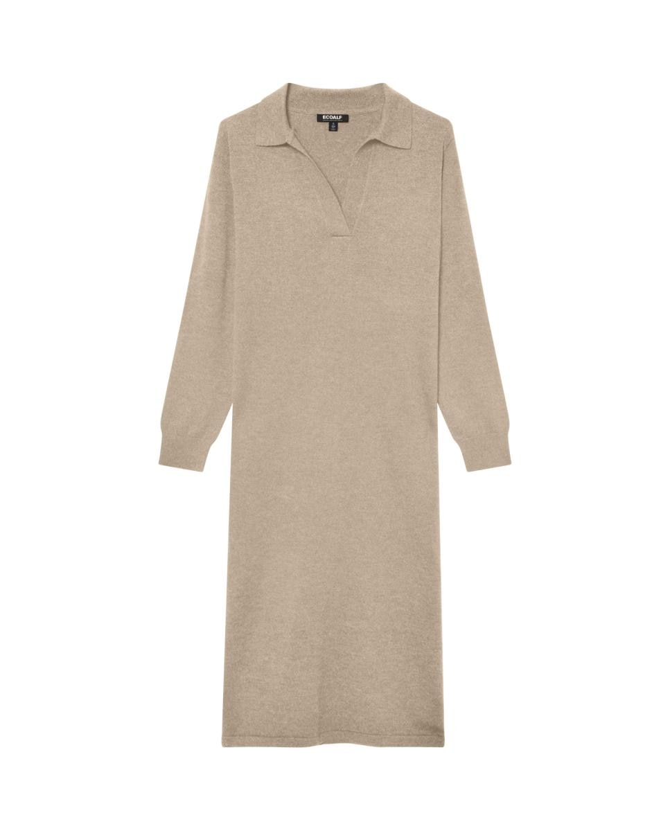 Imagen 0 de El vestido tres cuartos Ter se produce combinando 70% de Lana reciclada y 30% de Acrílico reciclado. Siendo la