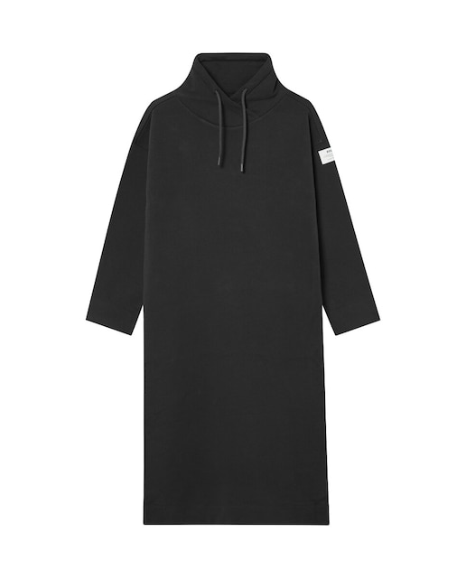 Imagen 0 de Vestido tipo sudadera con capucha y cordones ajustables y manga larga.