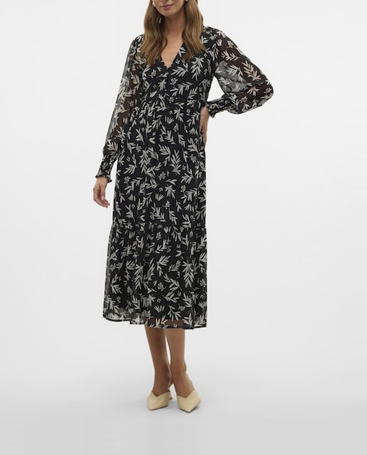 Imagen 0 de Vestido midi tejido vaporoso