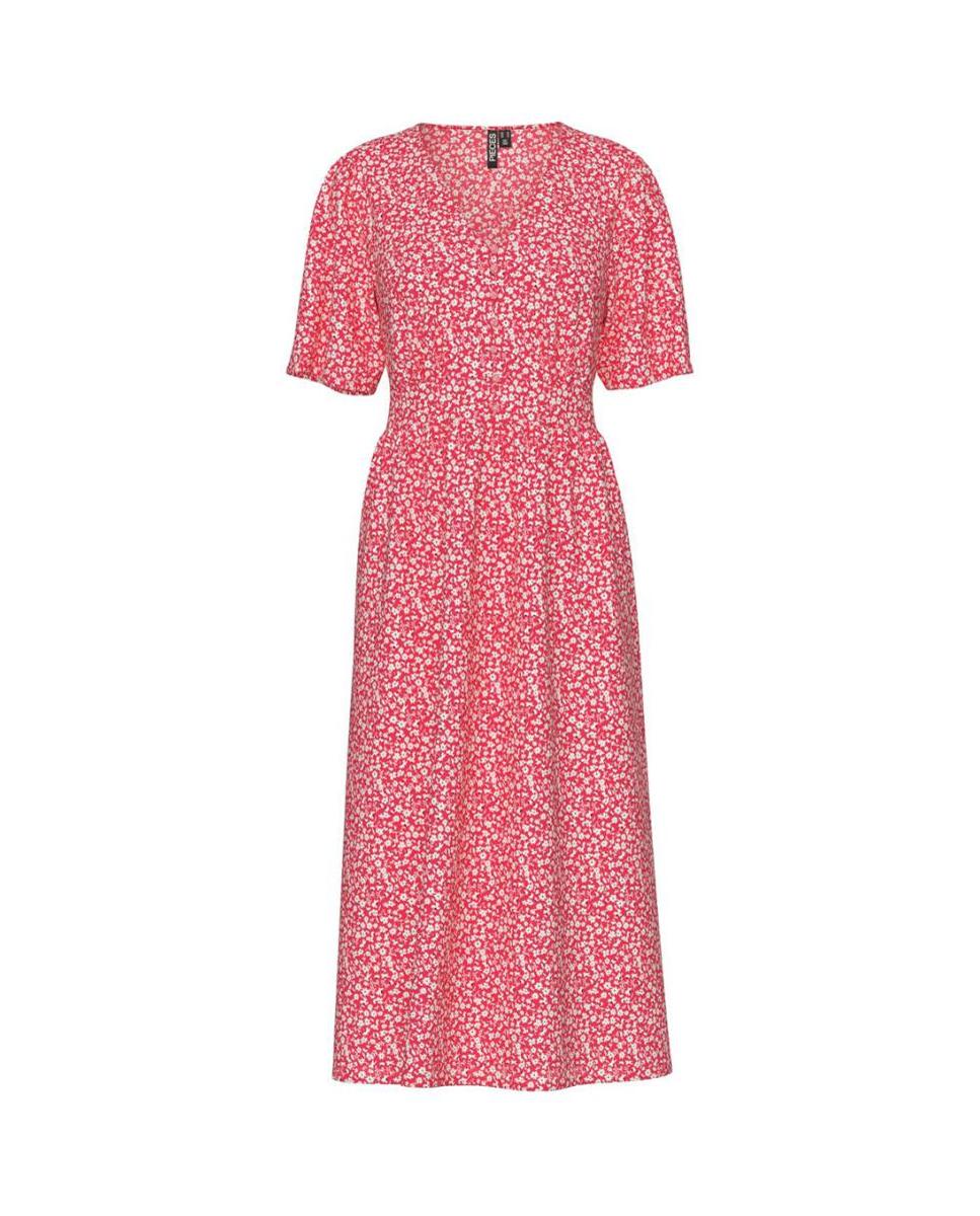 Imagen 0 de Vestido midi estampado y manga 2/4 de mujer