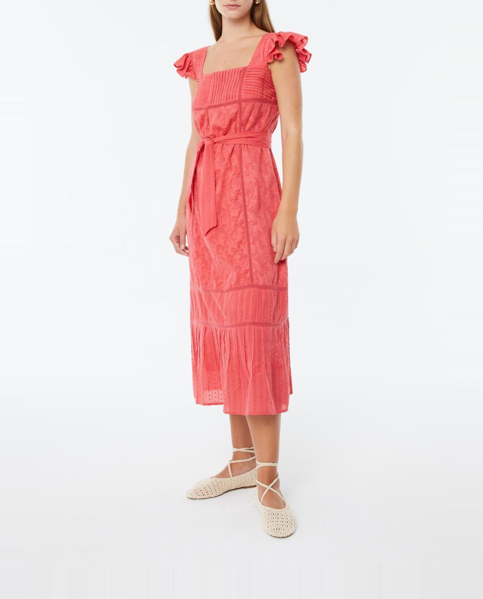 Imagen 0 de Vestido forrado de tirantes y escote cuadrado
