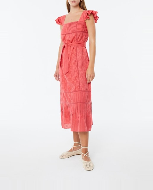 Imagen 0 de Vestido forrado de tirantes y escote cuadrado