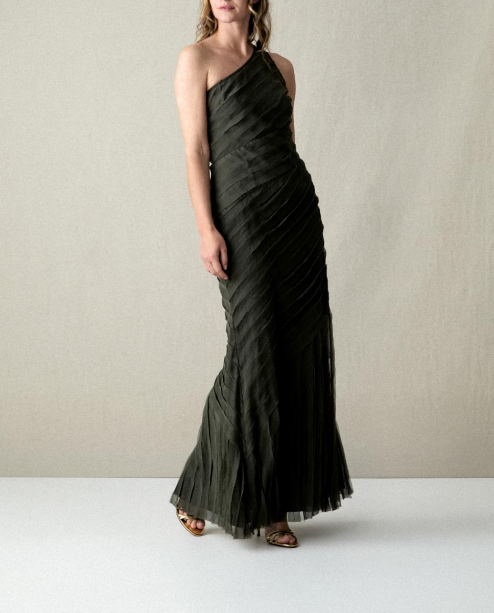 Imagen 0 de Vestido largo tablas un hombro