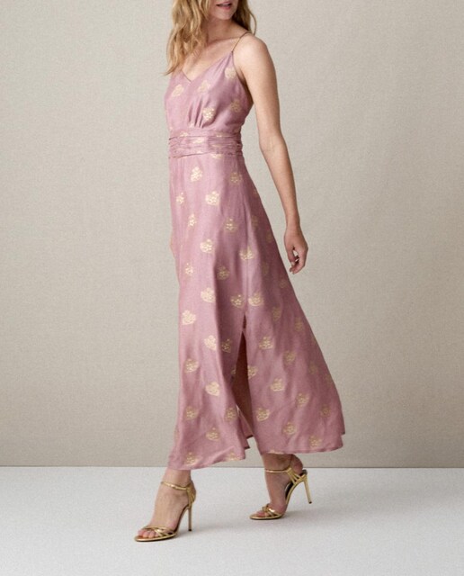 Imagen 0 de Vestido tirantes bordado oro