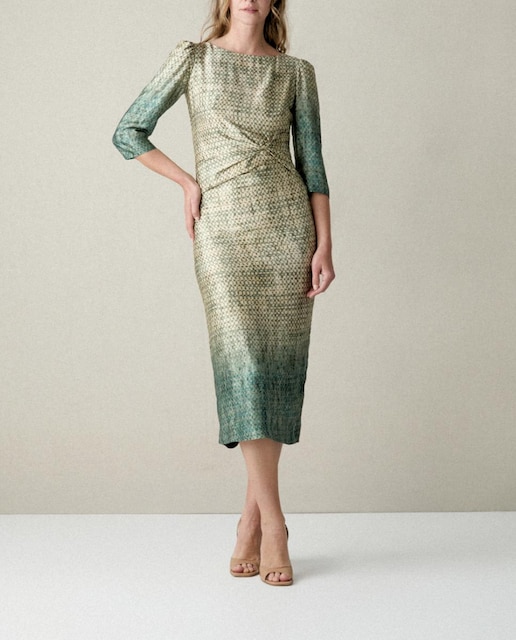 Imagen 0 de Vestido nudo en cintura m 3/4 estampado