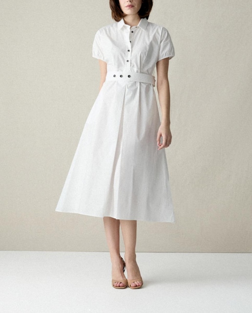 Imagen 0 de Vestido popelín camisero con cinturón