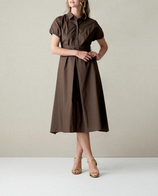 Imagen 0 de Vestido popelín camisero con cinturón