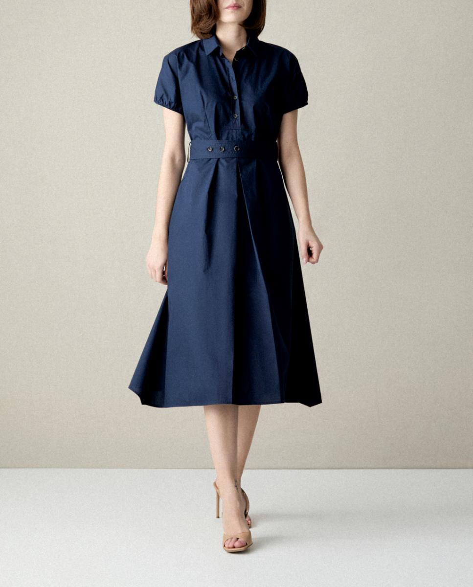 Imagen 0 de Vestido popelín camisero con cinturón
