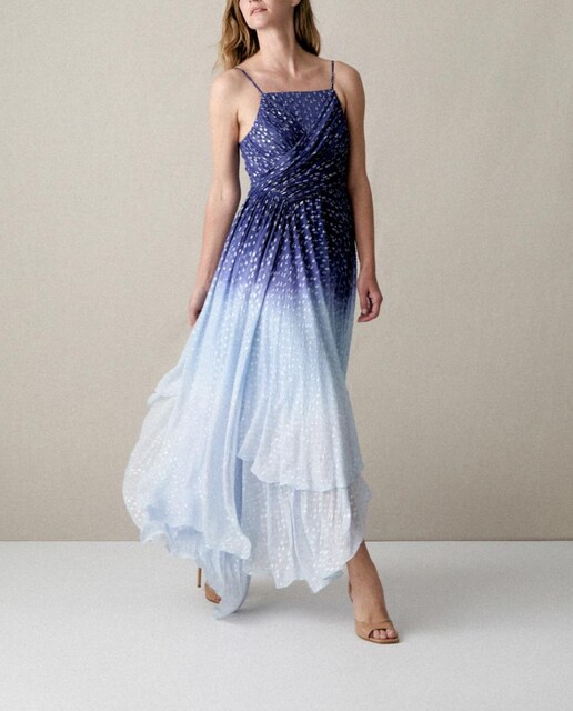 Imagen 0 de Vestido tie die apliques brillo plata