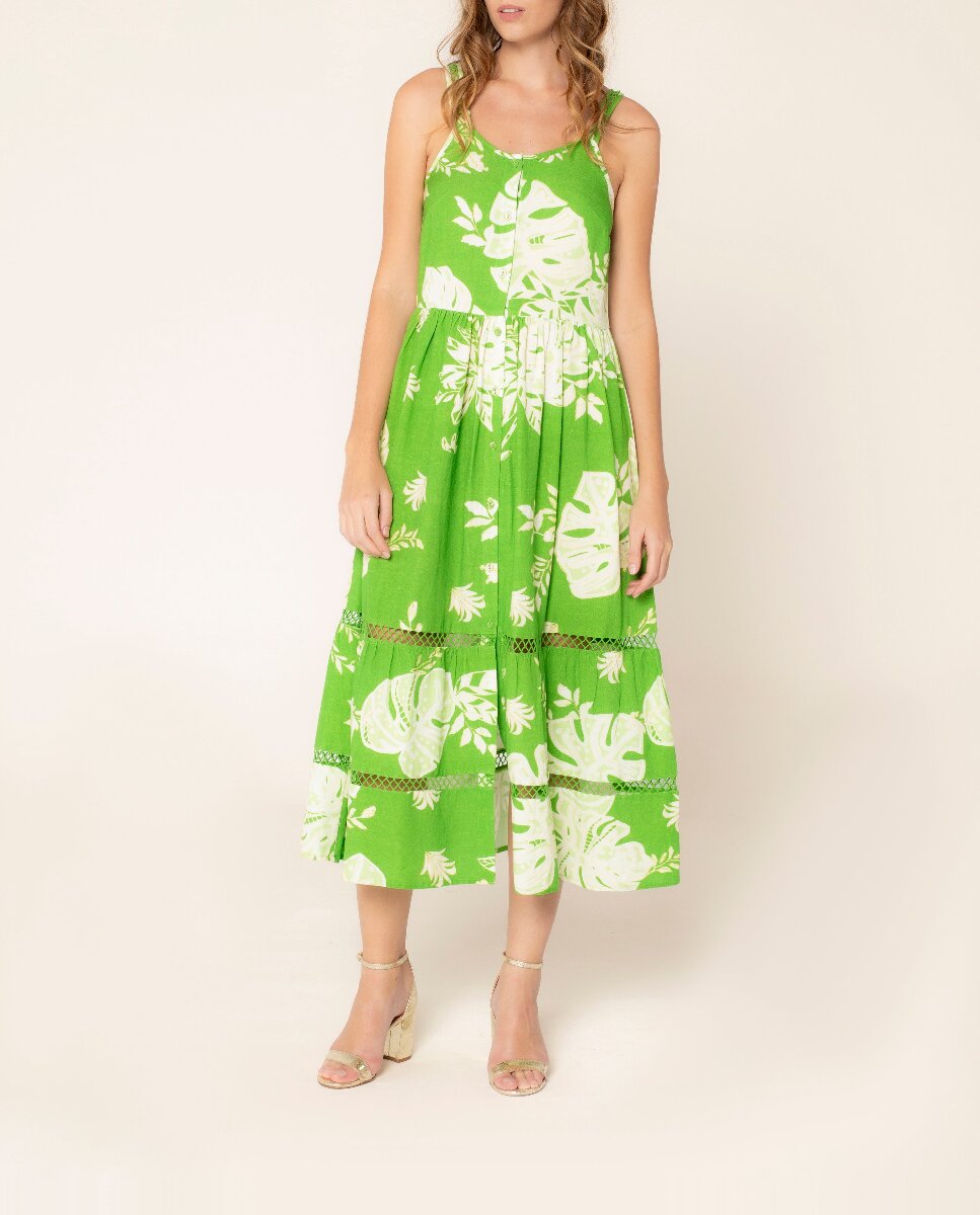 Imagen 0 de Vestido largo con botones Tropic