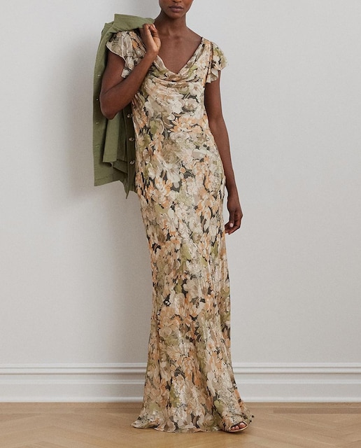 Imagen 0 de Vestido largo con estampado de flores