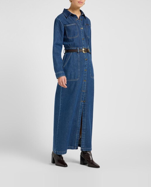Imagen 0 de Vestido largo de mujer con bolsillos en el pecho