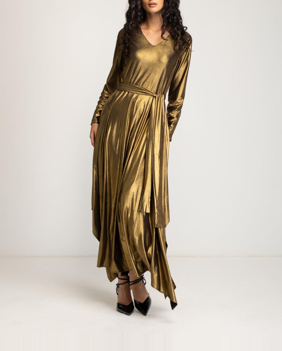 Imagen 0 de Vestido largo  de manga larga de mujer