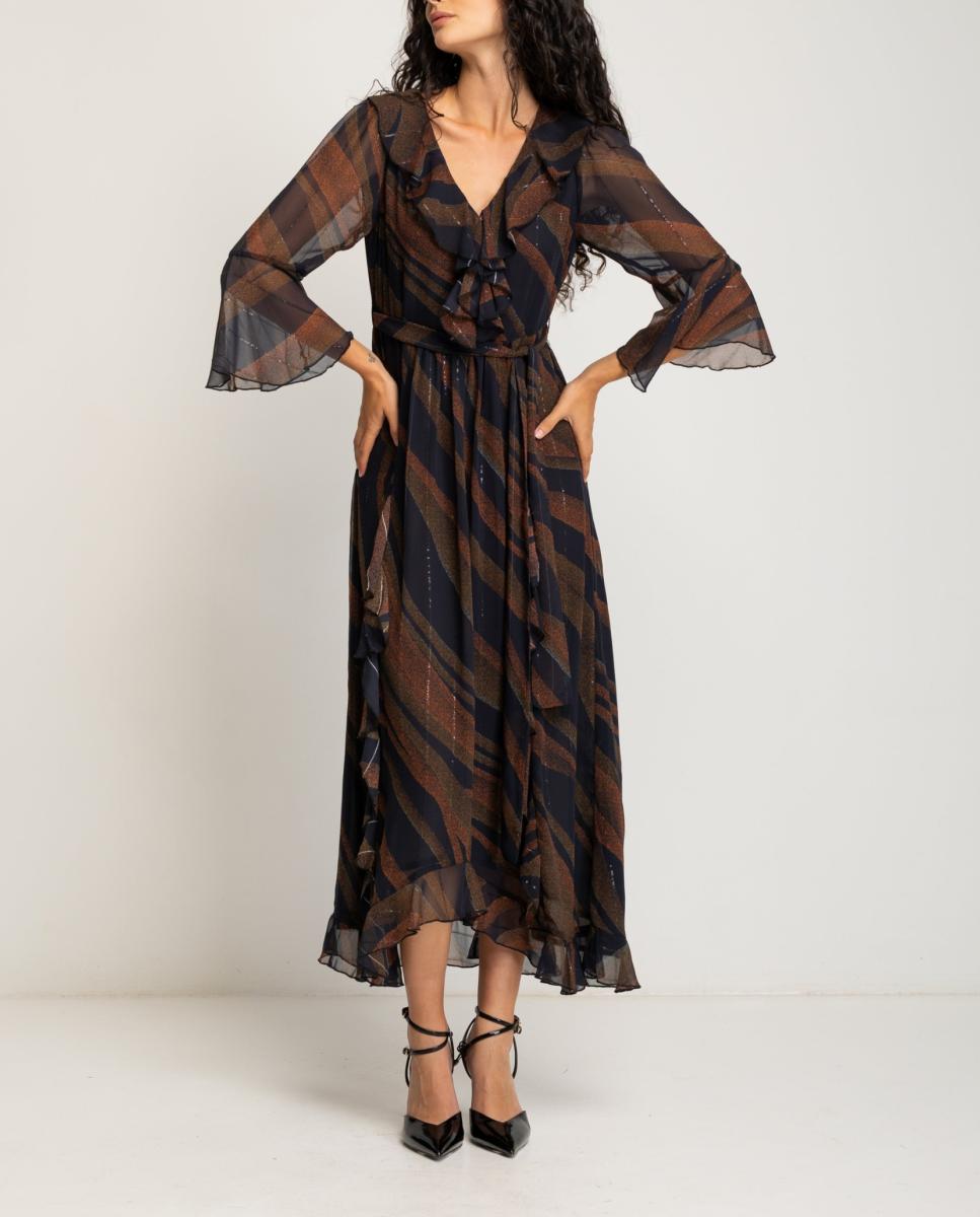 Imagen 0 de Vestido largo  de manga fracesa de mujer