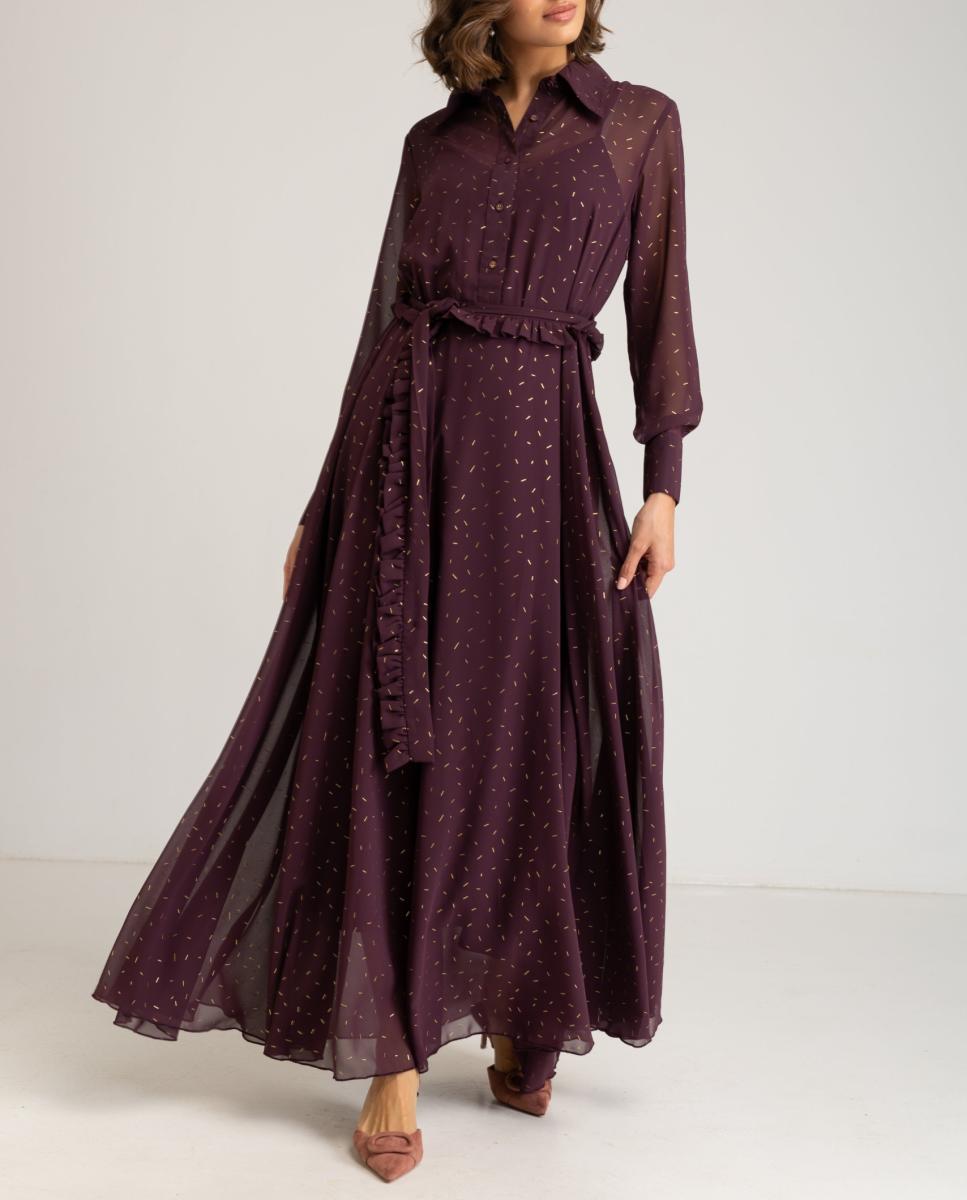 Imagen 0 de Vestido largo semitransparente con detalles de mujer