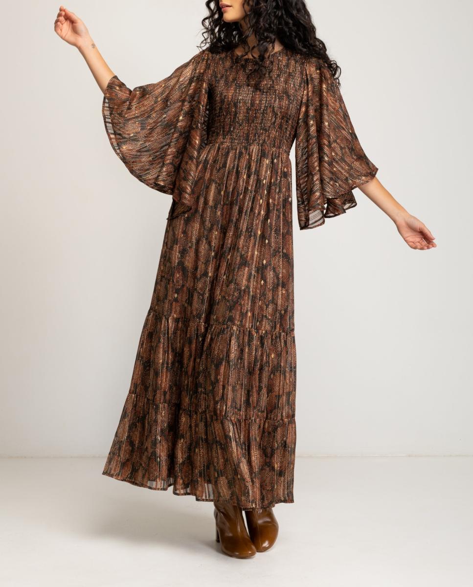 Imagen 0 de Vestido largo con estampado floral de mujer