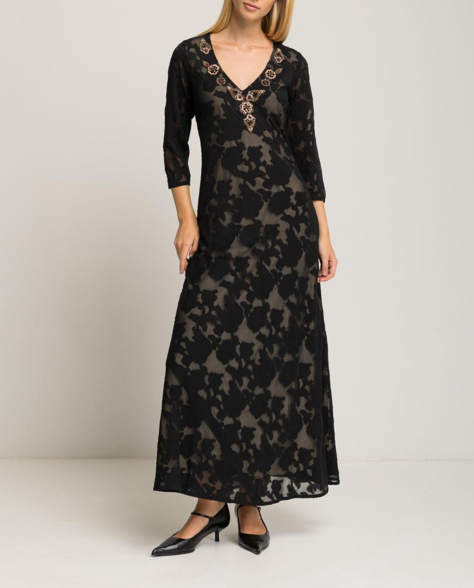 Imagen 0 de Vestido largo  de manga larga de mujer