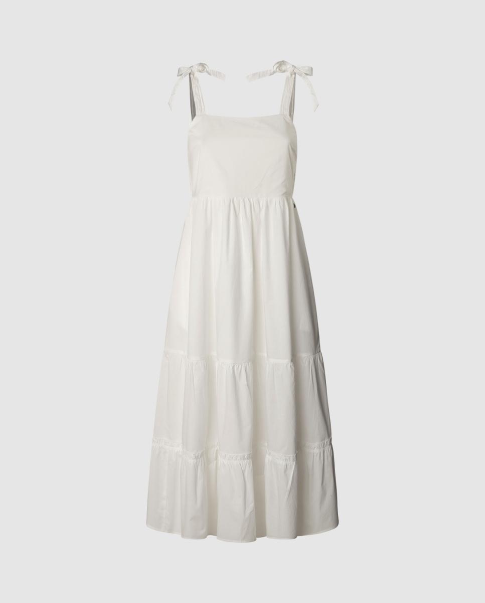 Imagen 0 de Vestido de mujer midi en popelín con tirantes ajustables