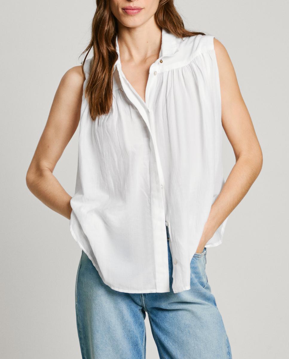 Imagen 0 de Camisa de mujer sin mangas estilo fluido