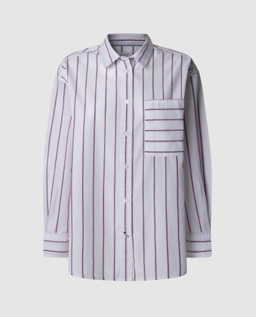 Imagen 0 de Camisa de mujer manga larga con rayas