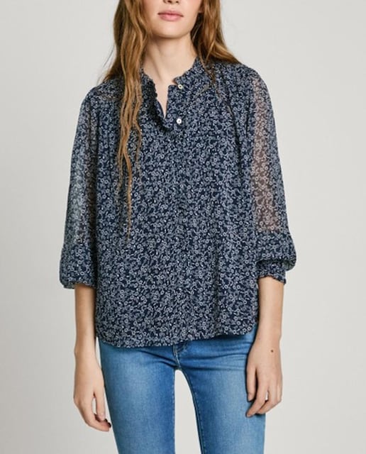 Imagen 0 de Blusa de mujer manga larga volantes
