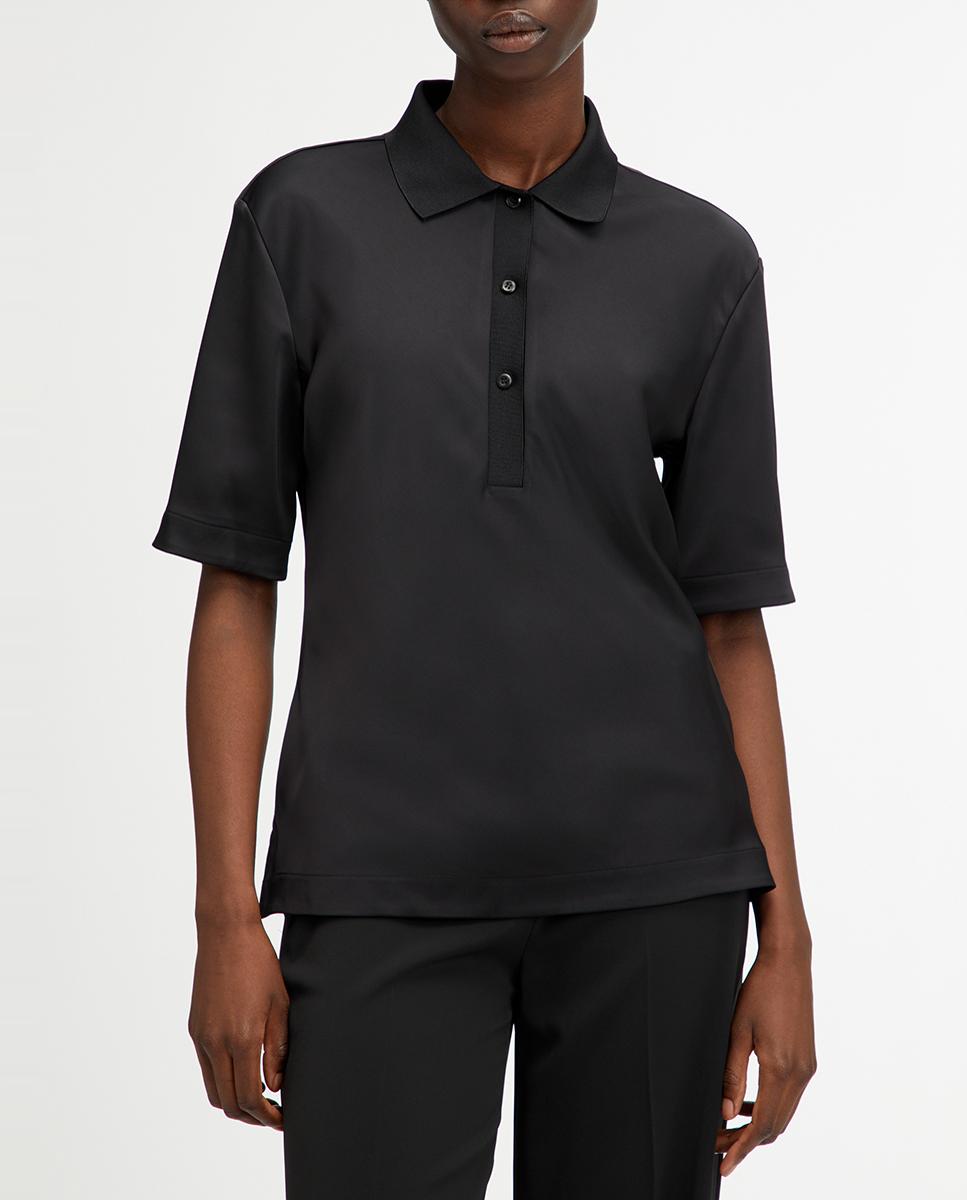 Imagen 0 de Camisa de mujer tipo polo satinada