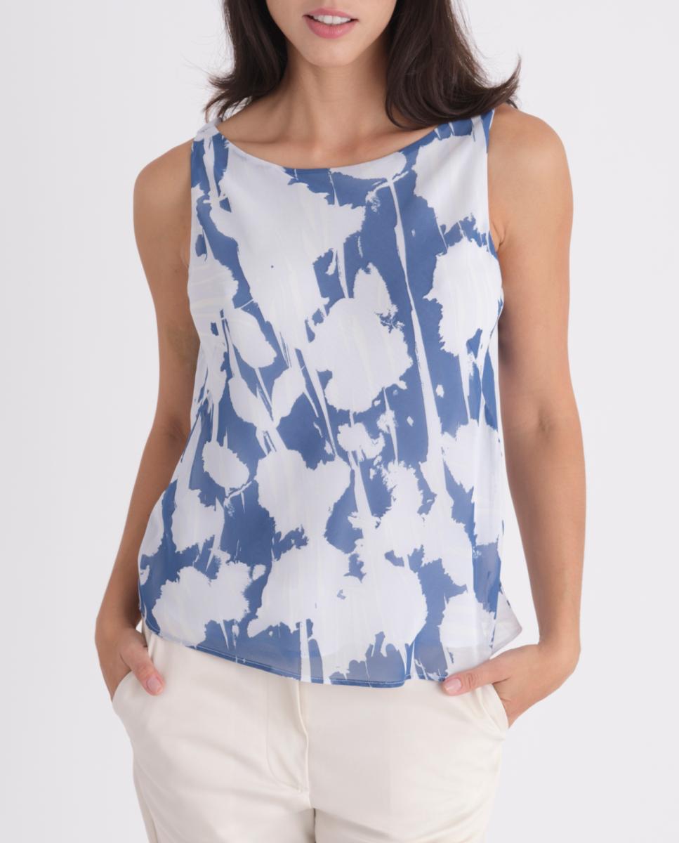 Imagen 0 de Top drapeado de mujer con estampado