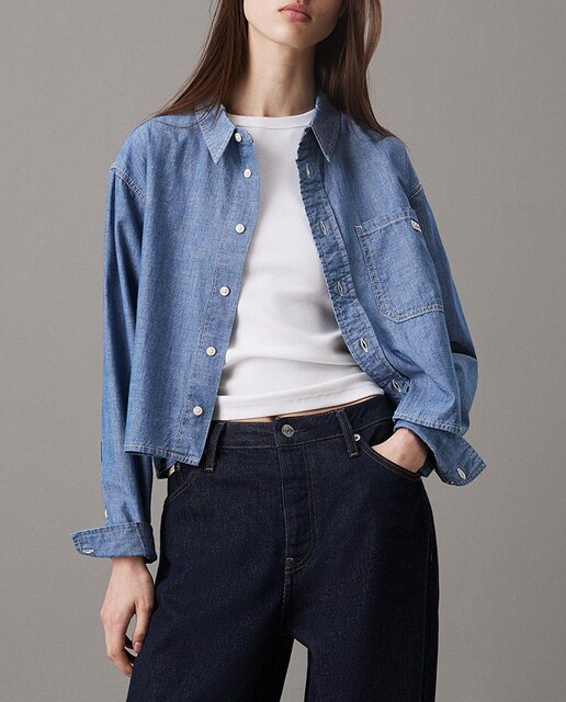 Imagen 0 de Camisa de mujer vaquera cropped
