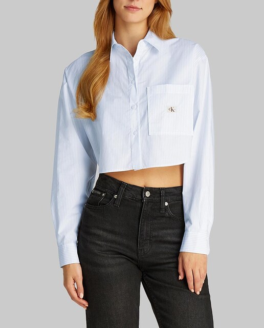 Imagen 0 de Camisa de mujer cropped de rayas